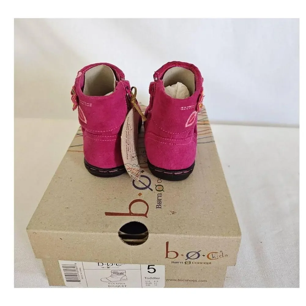 BOC‎ Shoes Boot Fuchsia Bouquet Toddler Lightweight Soft Footbed Faux Suede 5